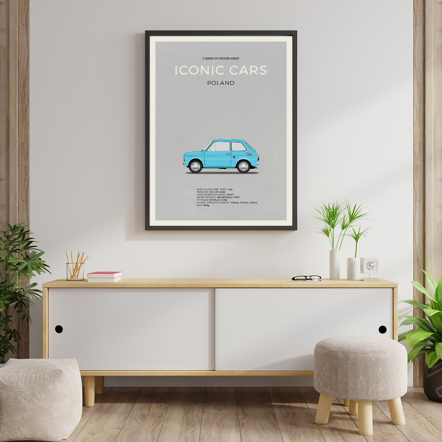 car poster fiat 126p